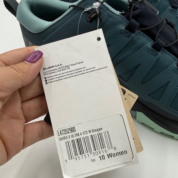 NWOT- Salomon Teal and Navy- X ULTRA 4 GORE-TEX- Women’s size 10 - Picture 7 of 10